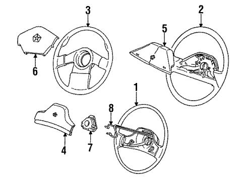 1989 Dodge Spirit Steering Column, Steering Wheel & Trim Diagram 6 - Thumbnail