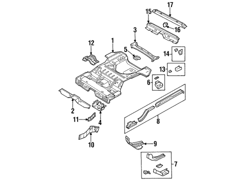 1999 Dodge Stratus Rear Floor & Rails Diagram