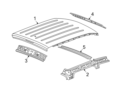 2007 Dodge Dakota Roof & Components Diagram