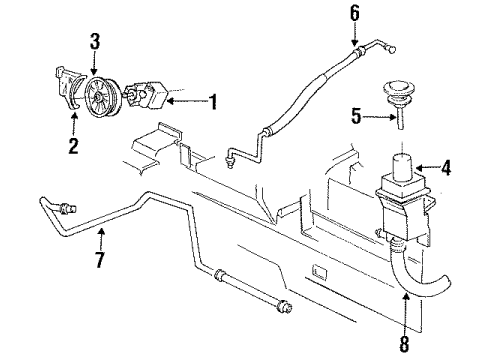 1994 Chrysler New Yorker P/S Pump & Hoses, Steering Gear & Linkage Diagram