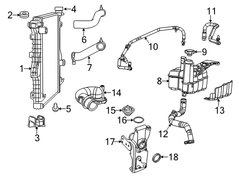 2017 Ram 3500 Radiator & Components Diagram