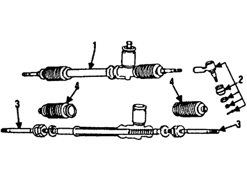 1987 Dodge Colt P/S Pump & Hoses, Steering Gear & Linkage Diagram
