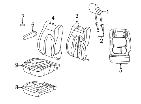 2020 Chrysler Voyager Front Seat Components Diagram 1 - Thumbnail