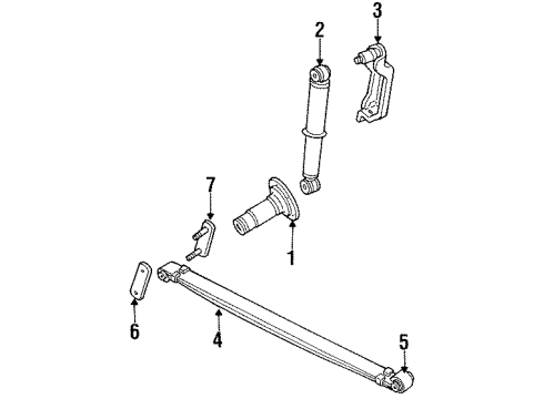 1989 Dodge D100 Front Suspension Components, Lower Control Arm, Upper Control Arm, Stabilizer Bar Diagram