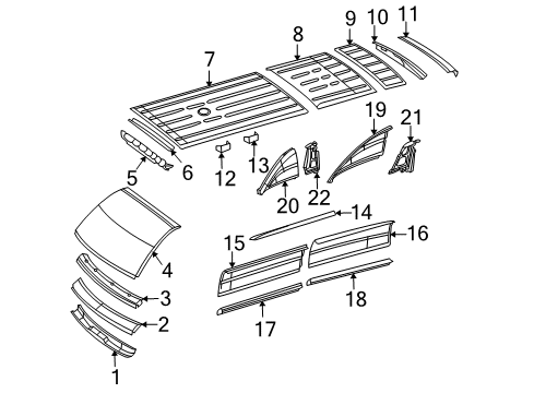 2007 Dodge Sprinter 3500 Roof & Components Diagram 1 - Thumbnail
