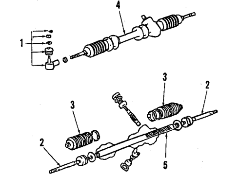 1992 Dodge Colt P/S Pump & Hoses, Steering Gear & Linkage Diagram