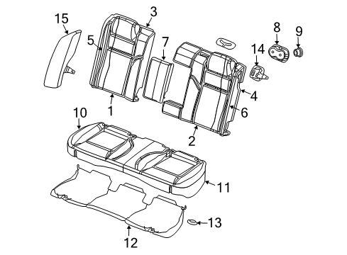 2010 Dodge Charger Rear Seat Components Diagram