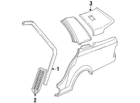 1990 Dodge Monaco Interior Trim - Quarter Panels Diagram
