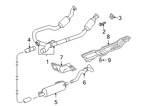 2004 Dodge Ram 1500 Exhaust Components Diagram 1 - Thumbnail