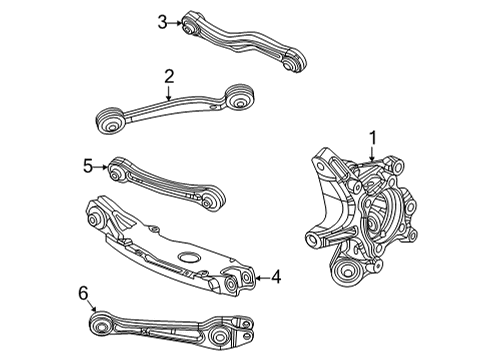 2024 Jeep Grand Cherokee L Rear Suspension, Lower Control Arm, Ride Control, Stabilizer Bar, Suspension Components Diagram