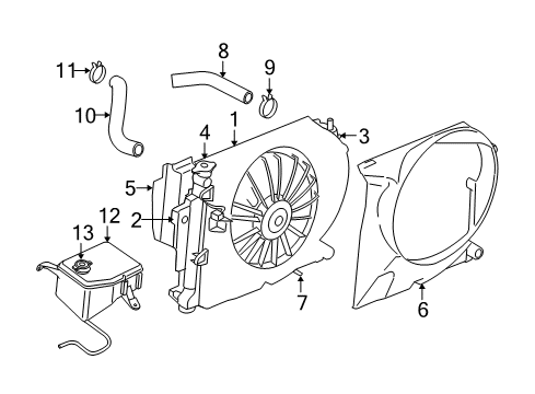 2009 Jeep Grand Cherokee Radiator & Components Diagram 3 - Thumbnail
