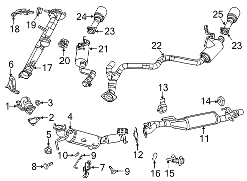 2020 Ram 1500 Exhaust Components Diagram 1 - Thumbnail