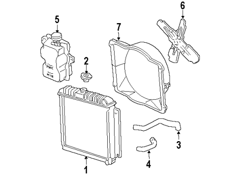1992 Dodge Ramcharger Radiator & Components, Cooling Fan Diagram