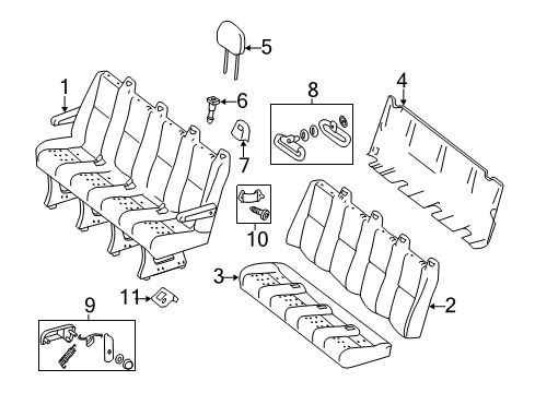 2009 Dodge Sprinter 3500 Rear Seat Components Diagram