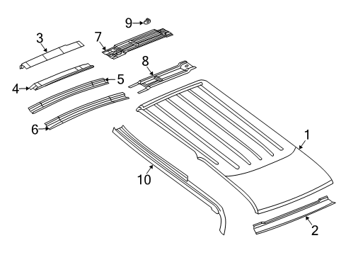 2009 Dodge Durango Roof & Components Diagram