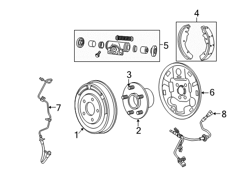 2008 Chrysler Sebring Brake Components Diagram