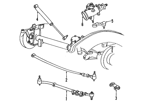 1994 Dodge Ram 3500 P/S Pump & Hoses, Steering Gear & Linkage Diagram
