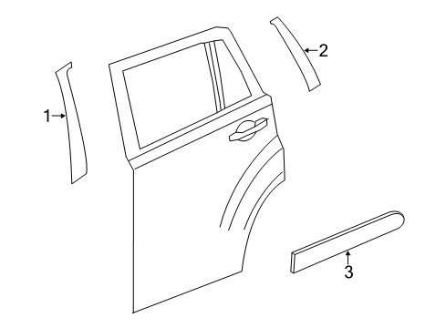 2015 Jeep Compass Exterior Trim - Rear Door Diagram