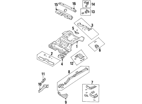 1997 Chrysler Cirrus Rear Floor & Rails Diagram