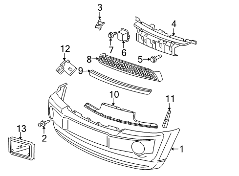 2009 Jeep Grand Cherokee Front Bumper Diagram