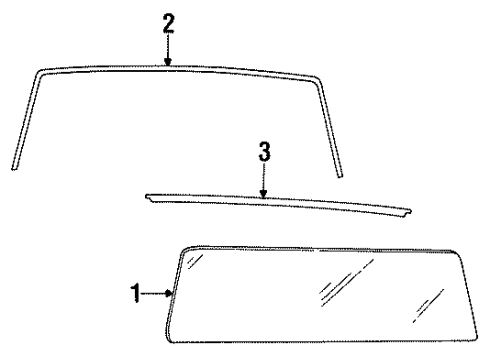 1988 Dodge Dynasty Back Glass, Reveal Moldings Diagram