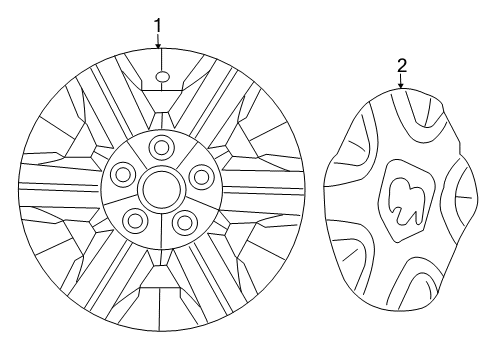 2009 Dodge Durango Wheels, Covers & Trim Diagram