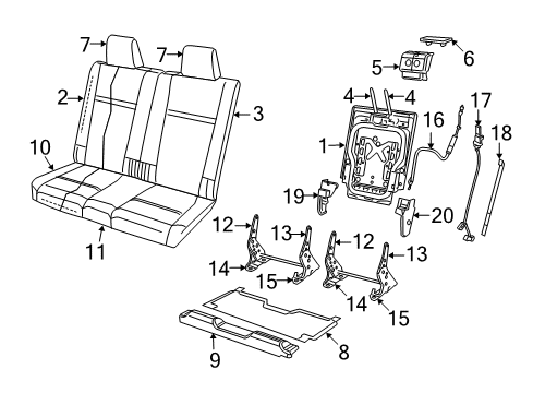 2010 Dodge Journey Rear Seat Components Diagram