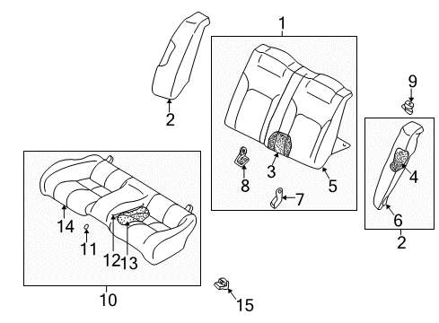 2002 Dodge Stratus Rear Seat Components Diagram 1 - Thumbnail