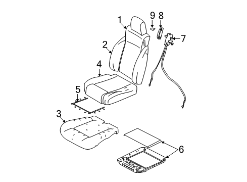 2003 Jeep Wrangler Front Seat Components Diagram