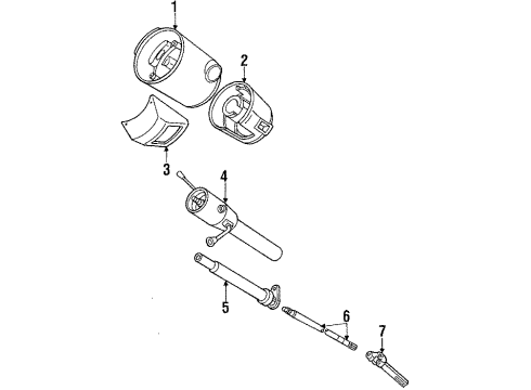 1986 Dodge 600 Steering Column Housing & Components, Shaft & Internal Components Diagram
