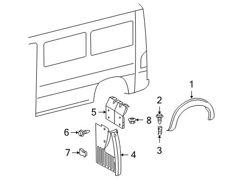 2005 Dodge Sprinter 3500 Exterior Trim - Side Panel Diagram 3 - Thumbnail