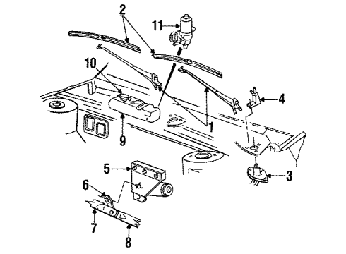 1993 Chrysler New Yorker Wiper & Washer Components Diagram