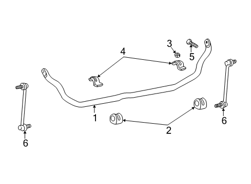 2002 Dodge Grand Caravan Stabilizer Bar & Components - Front Diagram