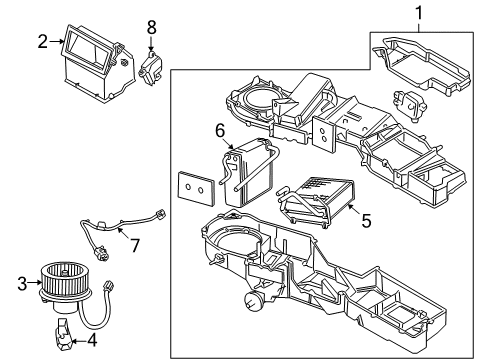 2007 Dodge Ram 1500 A/C Evaporator & Heater Components Diagram