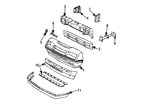 1986 Dodge Charger Front Bumper Diagram