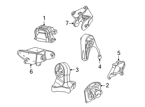 2003 Chrysler Sebring Engine & Trans Mounting Diagram