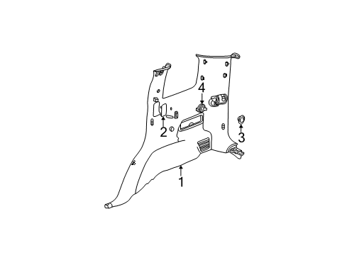 2003 Jeep Liberty Interior Trim - Quarter Panels Diagram