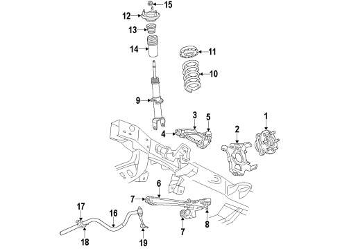 2011 Ram Dakota Front Suspension, Control Arm Diagram 2 - Thumbnail