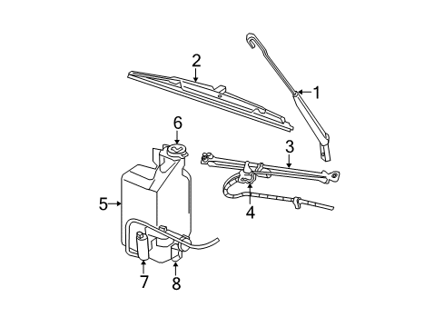 2008 Dodge Ram 1500 Wiper & Washer Components Diagram