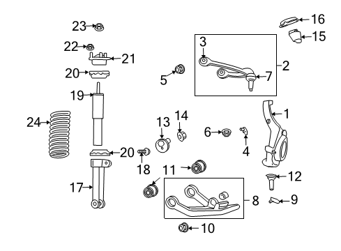 2009 Jeep Liberty Front Suspension, Control Arm Diagram 2 - Thumbnail