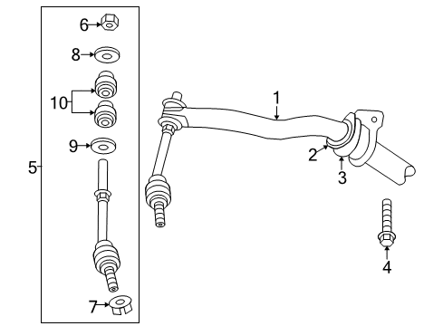 2018 Ram 2500 Stabilizer Bar & Components - Front Diagram 3 - Thumbnail