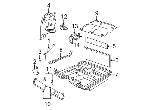2002 Dodge Dakota Interior Trim - Cab Diagram 1 - Thumbnail