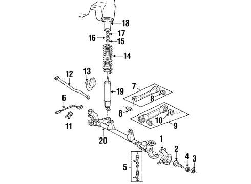 1995 Jeep Grand Cherokee Suspension Components, Control Arm, Ride Control, Stabilizer Bar Diagram 2 - Thumbnail