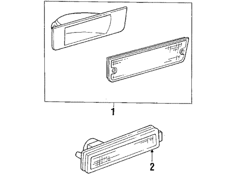 1993 Dodge Shadow Side Marker & Signal Lamps Diagram