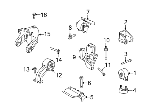 2010 Dodge Journey Engine & Trans Mounting Diagram