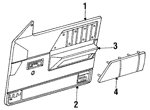1988 Dodge Dakota Interior Trim - Door Diagram