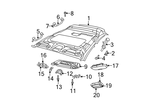 2009 Dodge Caliber Interior Trim - Roof Diagram