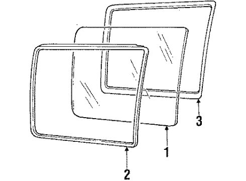 1984 Dodge B350 Side Loading Door Glass & Hardware Diagram