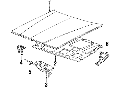 1992 Chrysler Imperial Hood & Components Diagram