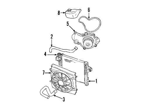 2003 Jeep Liberty Cooling System, Radiator, Water Pump, Cooling Fan Diagram